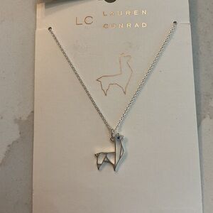 NWT Lauren Conrad llama necklace. 16” silver tone.